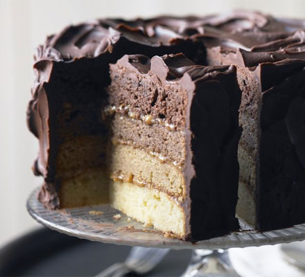 Chocolate and Caramel Ombre cake