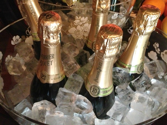 Bottle after bottle of perfectly chilled Perrier Jouet. {image credit Davon D. E. Hatchett}