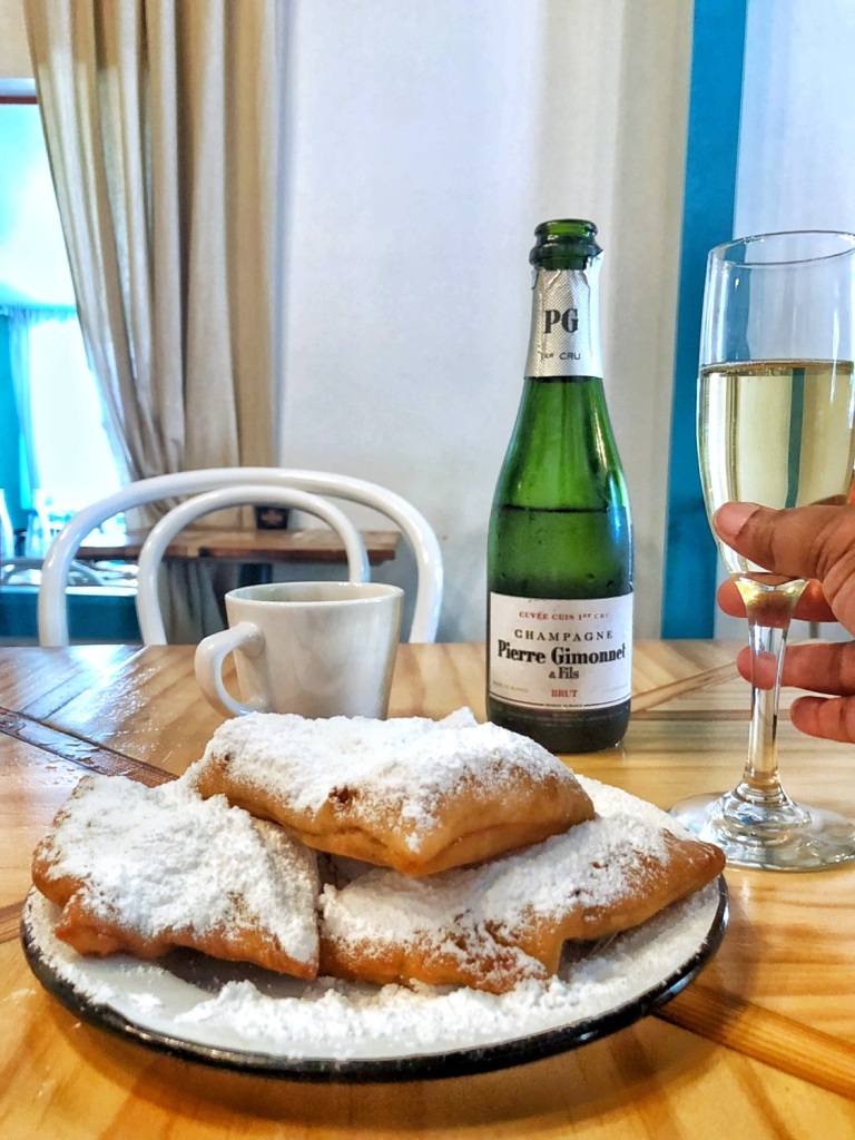 Beignets and champagne
