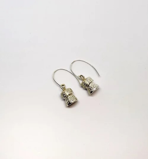 Champagne Cork silver earrings