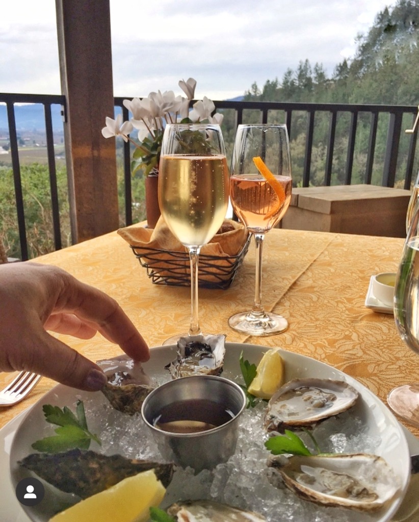 Oysters served with mignonette or Tabasco sauce pair well with rosé sparkling wine