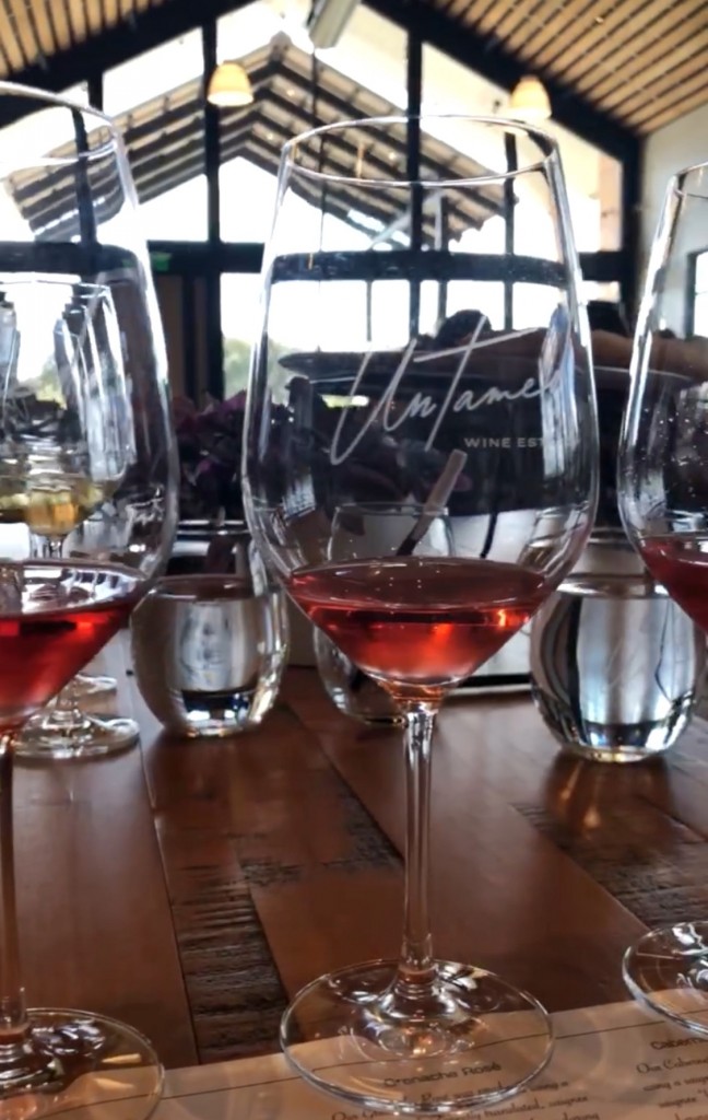 Untamed wines glass rose